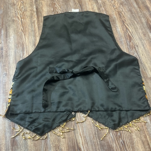 Vintage Black and gold sequin vest with tassels - Picture 5 of 5
